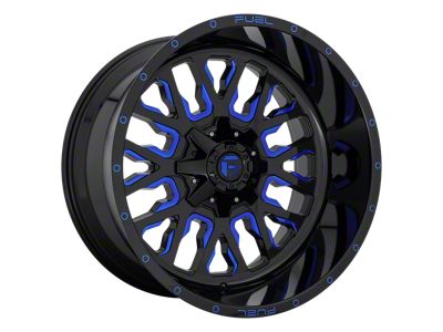 Fuel Wheels Stroke Gloss Black with Blue Tinted Clear 4-Wheel Kit; 20x10; -18mm Offset; 5x139.7/5x150mm Bolt Pattern; 110.10mm Hub Bore