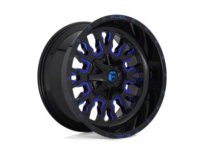 Fuel Wheels Stroke Gloss Black with Blue Tinted Clear 4-Wheel Kit; 20x10; -18mm Offset