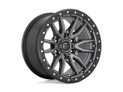 Fuel Wheels Rebel Matte Gunmetal with Black Bead Ring 4-Wheel Kit; 16x8; 1mm Offset