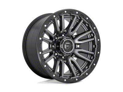 Fuel Wheels Rebel Matte Gunmetal with Black Bead Ring 4-Wheel Kit; 20x10; -18mm Offset