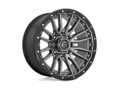 Fuel Wheels Rebel Matte Gunmetal with Black Bead Ring 4-Wheel Kit; 22x10; -18mm Offset
