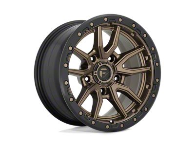 Fuel Wheels Rebel Matte Bronze with Black Bead Ring 4-Wheel Kit; 17x9; -12mm Offset; 5x127mm Bolt Pattern; 71.50mm Hub Bore