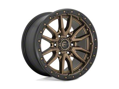 Fuel Wheels Rebel Matte Bronze with Black Bead Ring 4-Wheel Kit; 17x9; -12mm Offset