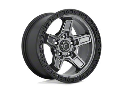 Fuel Wheels Kicker Matte Gunmetal with Black Bead Ring 4-Wheel Kit; 17x9; -12mm Offset