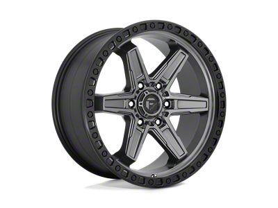 Fuel Wheels Kicker Matte Gunmetal with Black Lip 4-Wheel Kit; 20x9; 20mm Offset; 6x139.7mm Bolt Pattern; 106.10mm Hub Bore