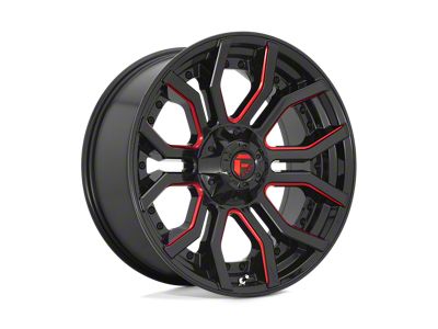 Fuel Wheels Rage Gloss Black with Red Tinted Clear 4-Wheel Kit; 22x10; -18mm Offset