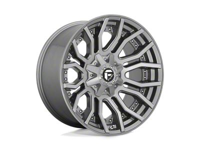 Fuel Wheels Rage Platinum Brushed Gunmetal with Tinted Clear 4-Wheel Kit; 20x10; -18mm Offset