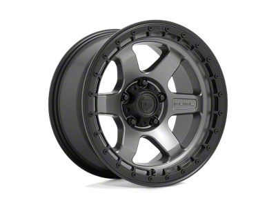 Fuel Wheels Block Matte Gunmetal with Black Ring 4-Wheel Kit; 17x9; -12mm Offset