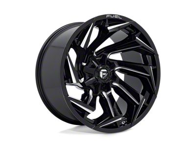Fuel Wheels Reaction Gloss Black Milled 4-Wheel Kit; 22x12; -44mm Offset