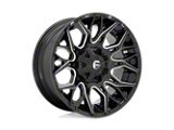 Fuel Wheels Twitch Glossy Black Milled 4-Wheel Kit; 20x10; -18mm Offset; 5x114.3/5x127mm Bolt Pattern; 78.10mm Hub Bore