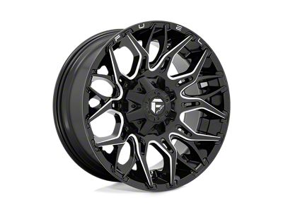 Fuel Wheels Twitch Glossy Black Milled 4-Wheel Kit; 20x10; -18mm Offset