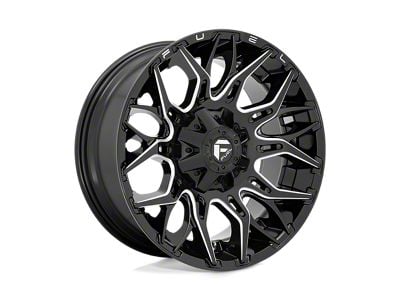Fuel Wheels Twitch Glossy Black Milled 4-Wheel Kit; 20x10; -18mm Offset