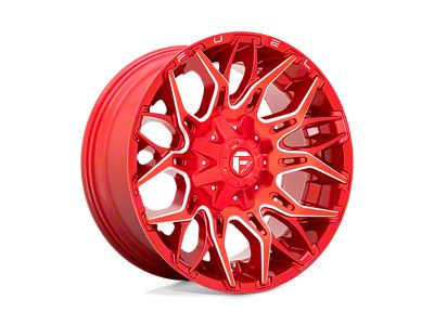 Fuel Wheels Twitch Candy Red Milled 4-Wheel Kit; 22x10; -18mm Offset