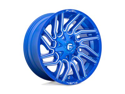 Fuel Wheels Typhoon Anodized Blue Milled 4-Wheel Kit; 22x12; -44mm Offset