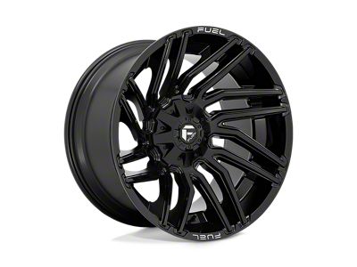 Fuel Wheels Typhoon Gloss Black 4-Wheel Kit; 22x12; -44mm Offset; 5x114.3/5x127mm Bolt Pattern; 78.10mm Hub Bore