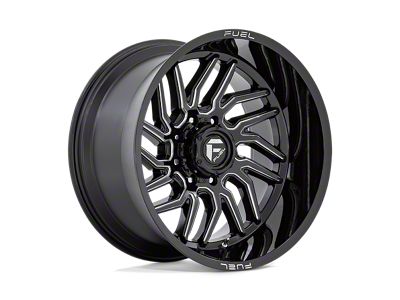 Fuel Wheels Hurricane Gloss Black Milled 4-Wheel Kit; 22x12; -44mm Offset