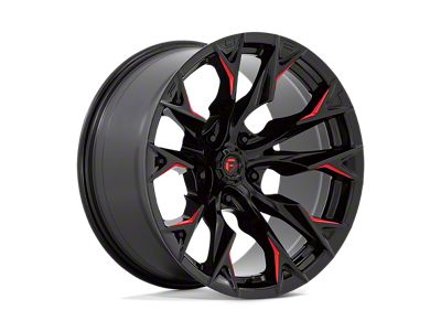 Fuel Wheels Flame Gloss Black Milled with Candy Red 4-Wheel Kit; 20x10; -18mm Offset