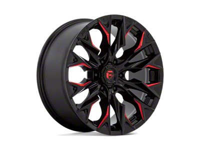 Fuel Wheels Flame Gloss Black Milled with Red Accents 4-Wheel Kit; 20x9; 20mm Offset