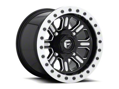 Fuel Wheels Hardline Beadlock Gloss Black Milled 4-Wheel Kit; 15x7; 38mm Offset