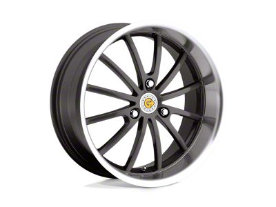 Genius Wheels Darwin Gunmetal with Mirror Cut Lip 4-Wheel Kit; 15x5.5; 25mm Offset
