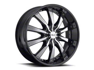 HELO HE875 Gloss Black with Removable Chrome Accents 4-Wheel Kit; 20x8.5; 38mm Offset