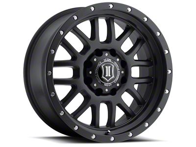 ICON Alloys Alpha Satin Black 4-Wheel Kit; 20x9; 16mm Offset