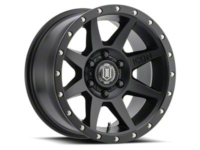 ICON Alloys Rebound Satin Black 4-Wheel Kit; 18x9; 6mm Offset