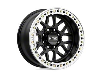KMC Grenade Crawl Beadlock Satin Black 4-Wheel Kit; 20x10; -48mm Offset