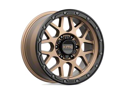 KMC Grenade Off-Road Matte Bronze with Matte Black Lip 4-Wheel Kit; 17x9; 18mm Offset; 6x114.3mm Bolt Pattern; 66.06mm Hub Bore