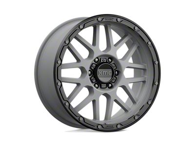 KMC Grenade Off-Road Matte Gray with Matte Black Lip 4-Wheel Kit; 20x9; 18mm Offset; 6x135mm Bolt Pattern; 87.10mm Hub Bore