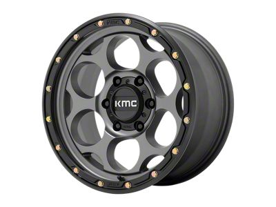 KMC Dirty Harry Satin Gray with Black Lip 4-Wheel Kit; 17x8.5; 0mm Offset; 8x170mm Bolt Pattern; 125.10mm Hub Bore