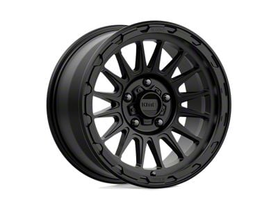 KMC Impact Satin Black 4-Wheel Kit; 17x9; 18mm Offset; 5x127mm Bolt Pattern; 71.50mm Hub Bore
