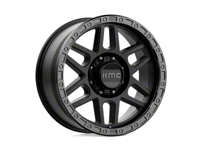 KMC Mesa Satin Black with Gloss Black Lip 4-Wheel Kit; 20x9; 0mm Offset