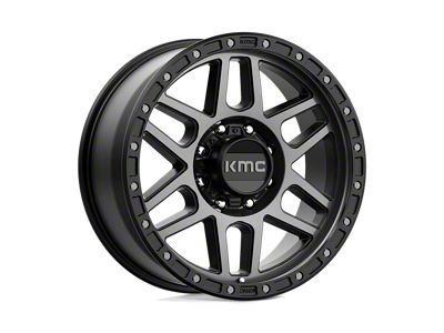 KMC Mesa Satin Black with Gray Tint 4-Wheel Kit; 20x9; 18mm Offset