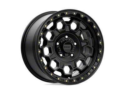 KMC Trek Satin Black 4-Wheel Kit; 17x9; 18mm Offset; 5x127mm Bolt Pattern; 71.50mm Hub Bore