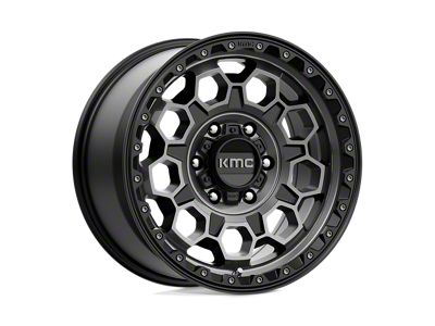 KMC Trek Satin Black with Gray Tint 4-Wheel Kit; 17x9; 18mm Offset; 6x135mm Bolt Pattern; 87.10mm Hub Bore