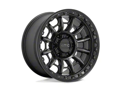 KMC Carnage Satin Black with Gray Tint 4-Wheel Kit; 17x9; 0mm Offset