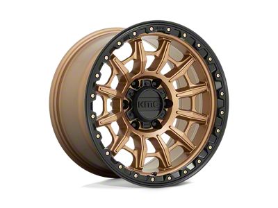 KMC Carnage Matte Bronze with Black Lip 4-Wheel Kit; 17x9; -12mm Offset