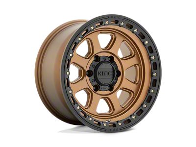 KMC Chase Matte Bronze with Black Lip 4-Wheel Kit; 20x9; 18mm Offset