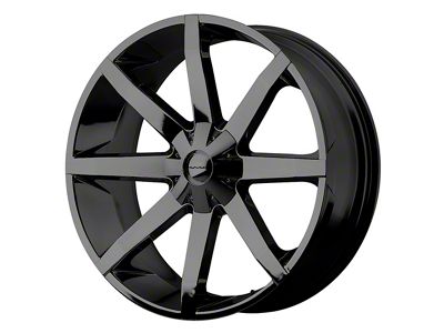 KMC Slide Gloss Black 4-Wheel Kit; 24x9.5; 18mm Offset; 5x115/5x120mm Bolt Pattern; 74.10mm Hub Bore
