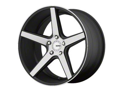 KMC District Satin Black Machined 4-Wheel Kit; 19x8.5; 35mm Offset