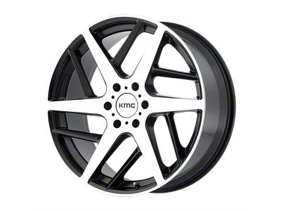 KMC Two Face Satin Black with Machined Face 4-Wheel Kit; 22x9; 35mm Offset