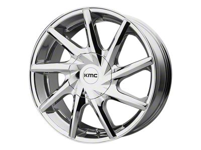 KMC Burst Chrome 4-Wheel Kit; 24x9.5; 15mm Offset; 6x135/6x139.7mm Bolt Pattern; 106.10mm Hub Bore