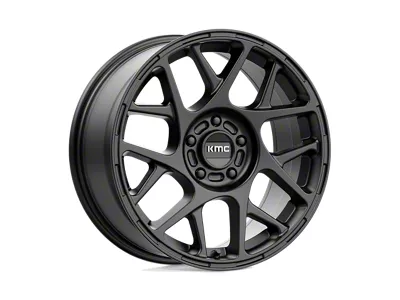 KMC Bully Satin Black 4-Wheel Kit; 17x8; 38mm Offset