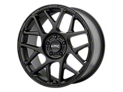 KMC Bully Satin Black 4-Wheel Kit; 17x8; 38mm Offset; 5x114.3mm Bolt Pattern; 72.56mm Hub Bore