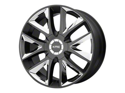 KMC Takedown Satin Black with Chrome Inserts 4-Wheel Kit; 22x9.5; 30mm Offset; 6x135/6x139.7mm Bolt Pattern; 100.30mm Hub Bore