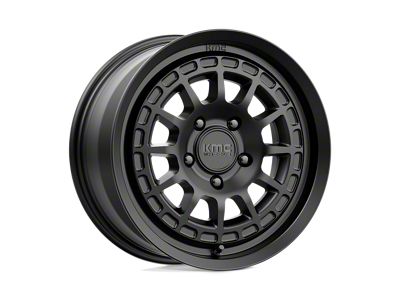 KMC Canyon Satin Black 4-Wheel Kit; 17x8; 35mm Offset; 5x127mm Bolt Pattern; 71.50mm Hub Bore