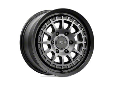 KMC Canyon Satin Black with Gray Tint 4-Wheel Kit; 17x8; 35mm Offset
