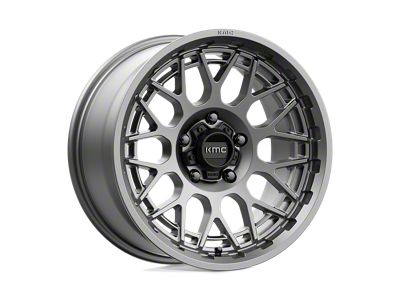 KMC Technic Anthracite 4-Wheel Kit; 17x8.5; 18mm Offset; 5x127mm Bolt Pattern; 71.50mm Hub Bore