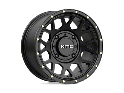KMC Grenade Satin Black 4-Wheel Kit; 14x7; 10mm Offset